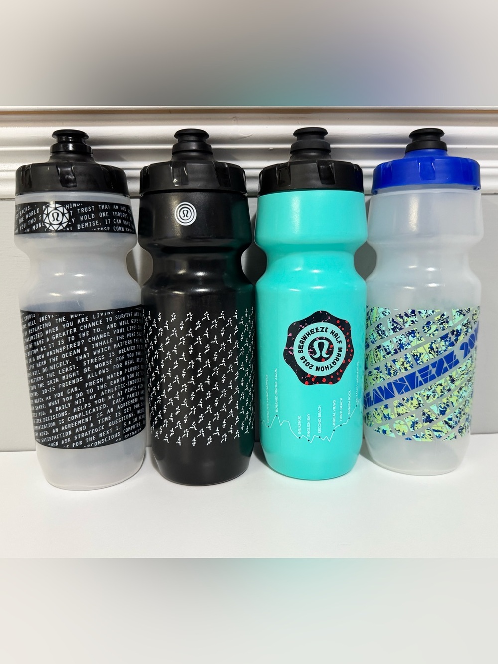 Lululemon Seawheeze Lot of 4 Water Bottles 2016 2017 2018 2019